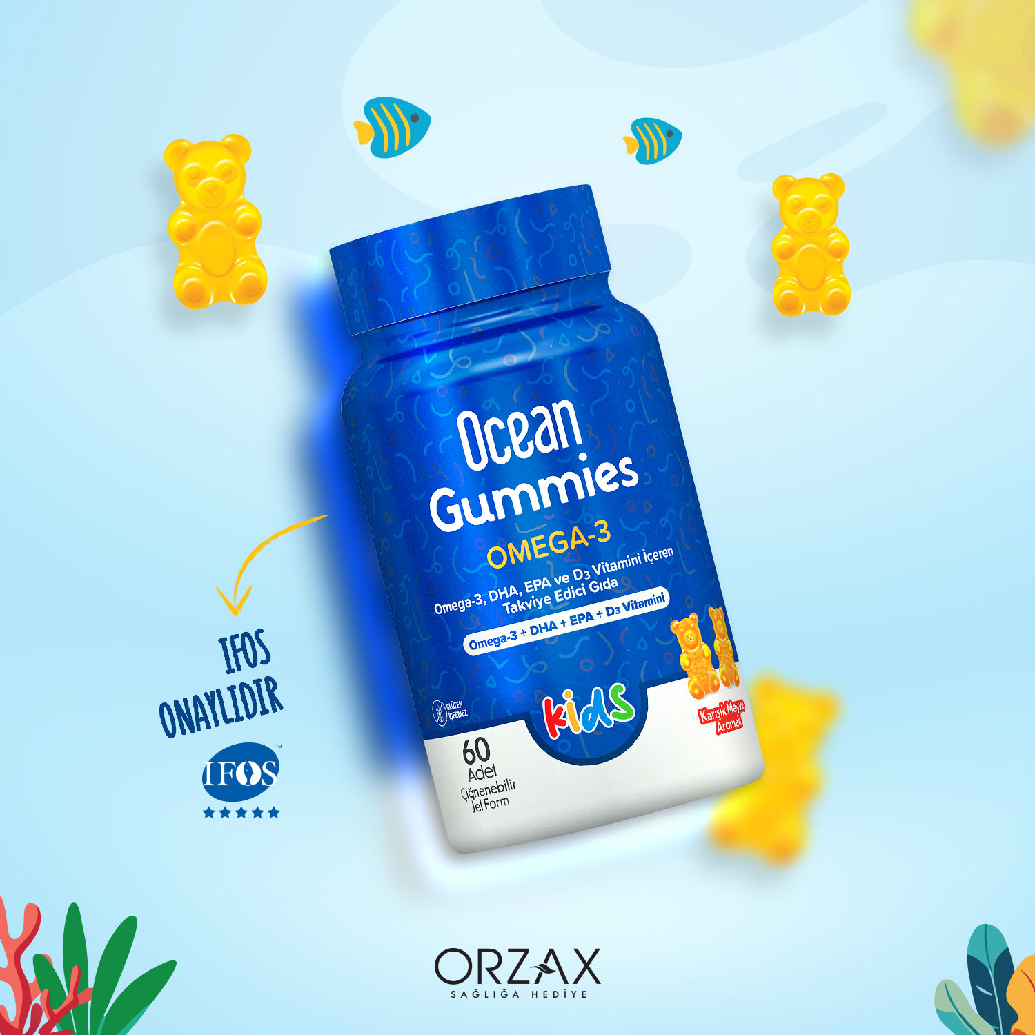 Ocean Gummies Omega-3 Kids Ocean Gummies Omega-3 Kids - Görsel 2