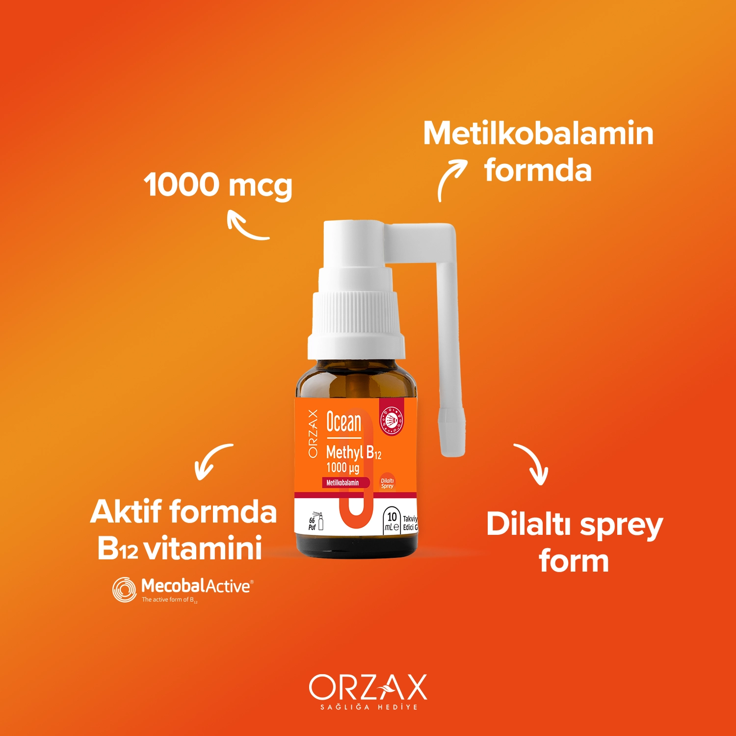 Ocean Methyl B12 1000 µg 10 ml Sprey Ocean Methyl B12 1000 µg 10 ml Sprey - Görsel 3