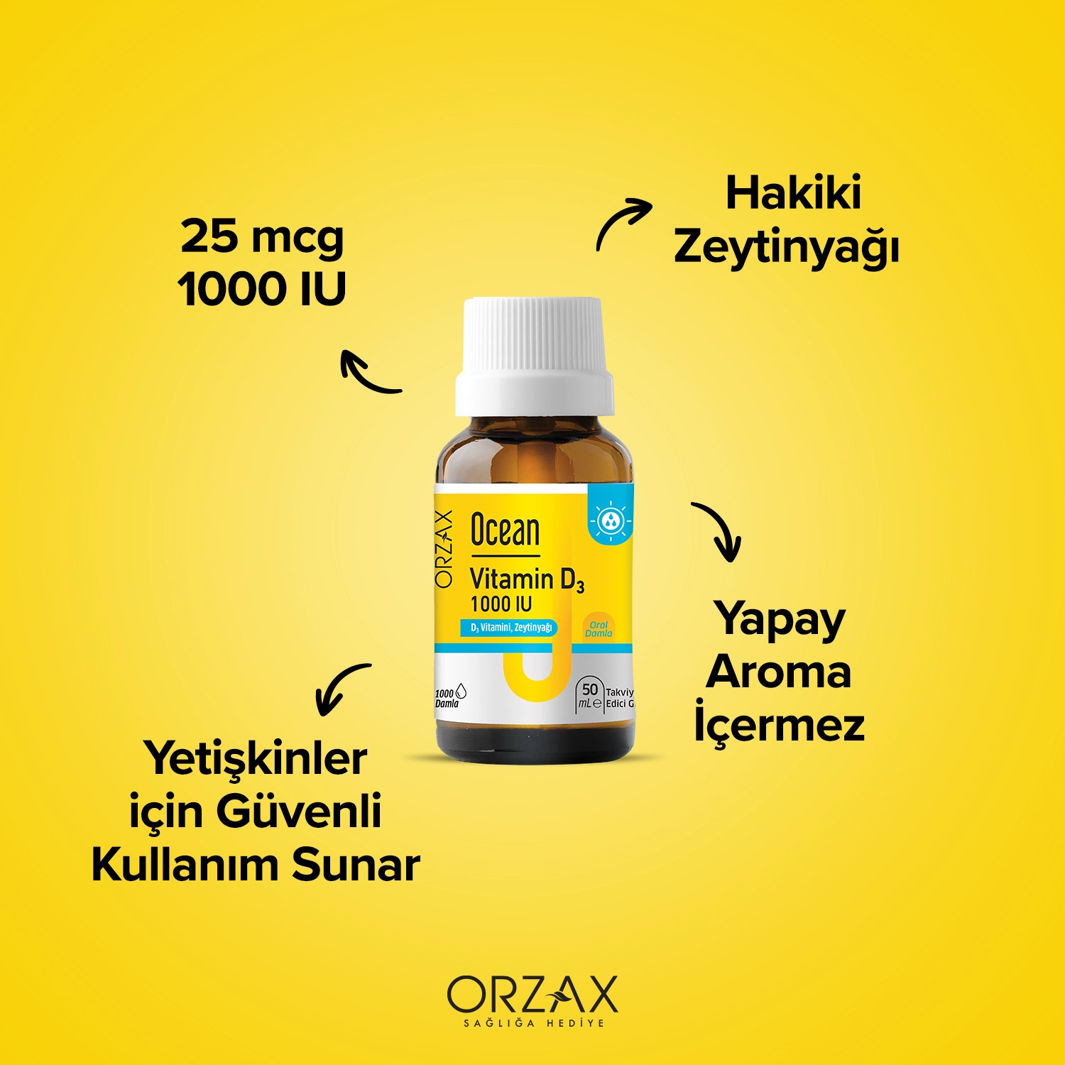 Ocean Vitamin D3 1000 IU Damla Ocean Vitamin D3 1000 IU Damla - Görsel 3